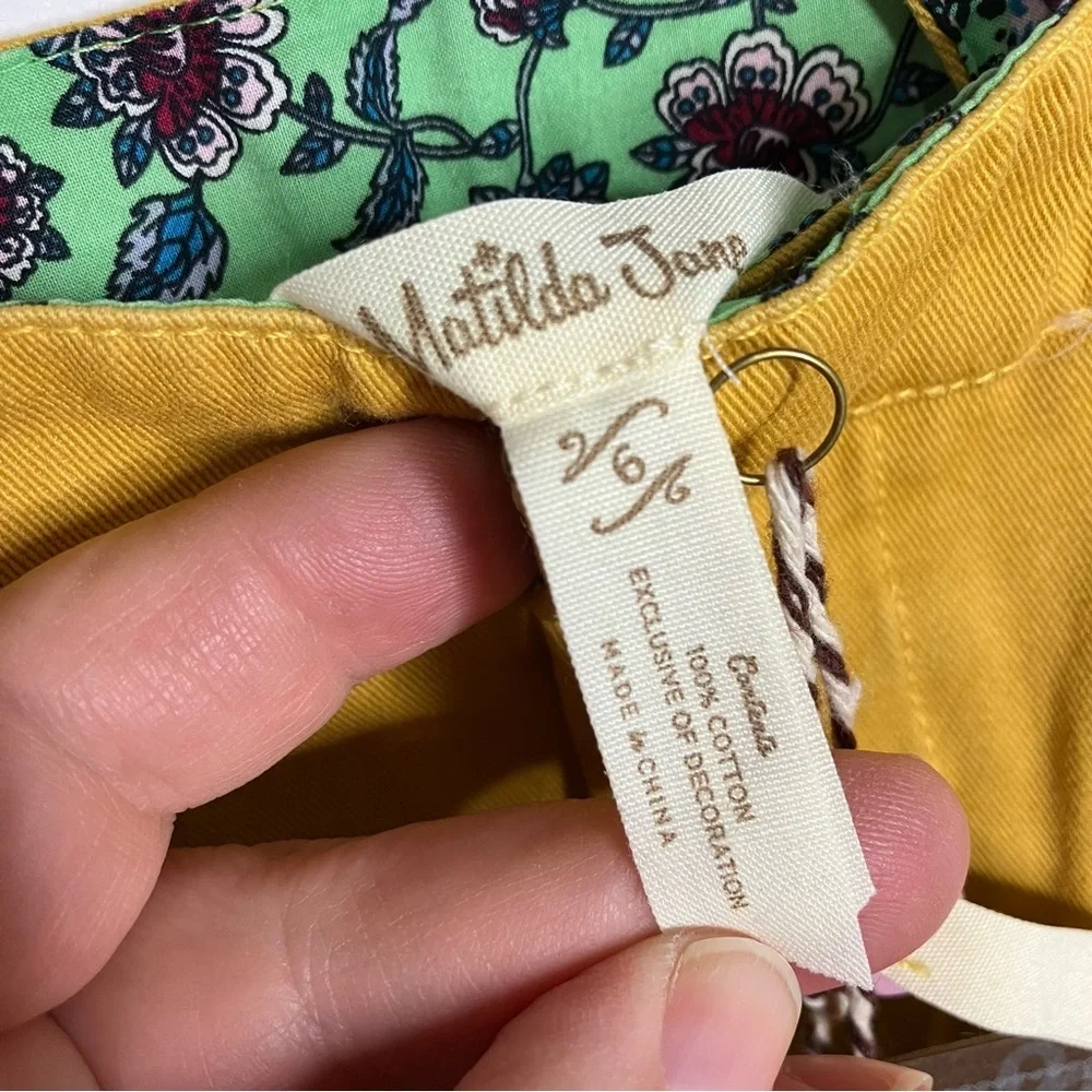 Matilda Jane New Path Bottoms mustard Yellow suspenders size 6 new with tags‎